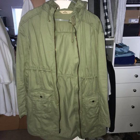 Hollister Army Green Long Jacket 